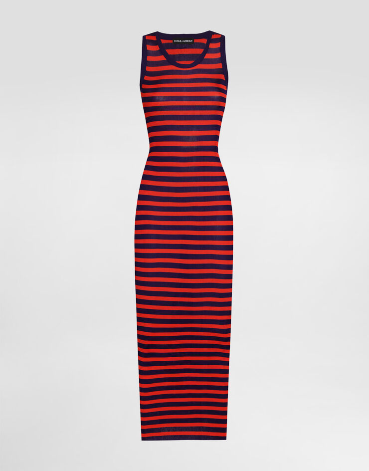 Dolce & Gabbana Ribbedbed viscose tank top dress Multicolor FXS48ZJAIRR