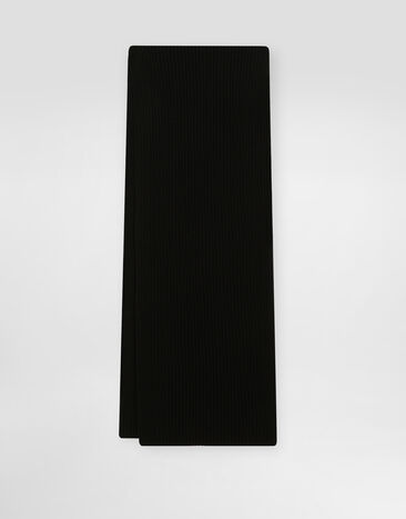 Dolce & Gabbana وشاح من صف وكشمير محاك Black FXR19TJGME5