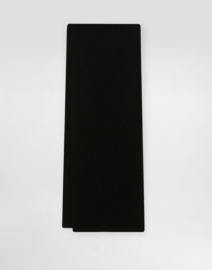 Dolce & Gabbana Wool and cashmere knitted scarf Black FXR19TJGME5