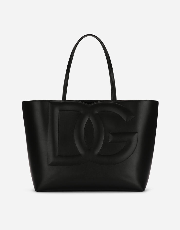 Dolce & Gabbana DG Logo Bag 中号小牛皮购物袋 黑 BB7338AW576