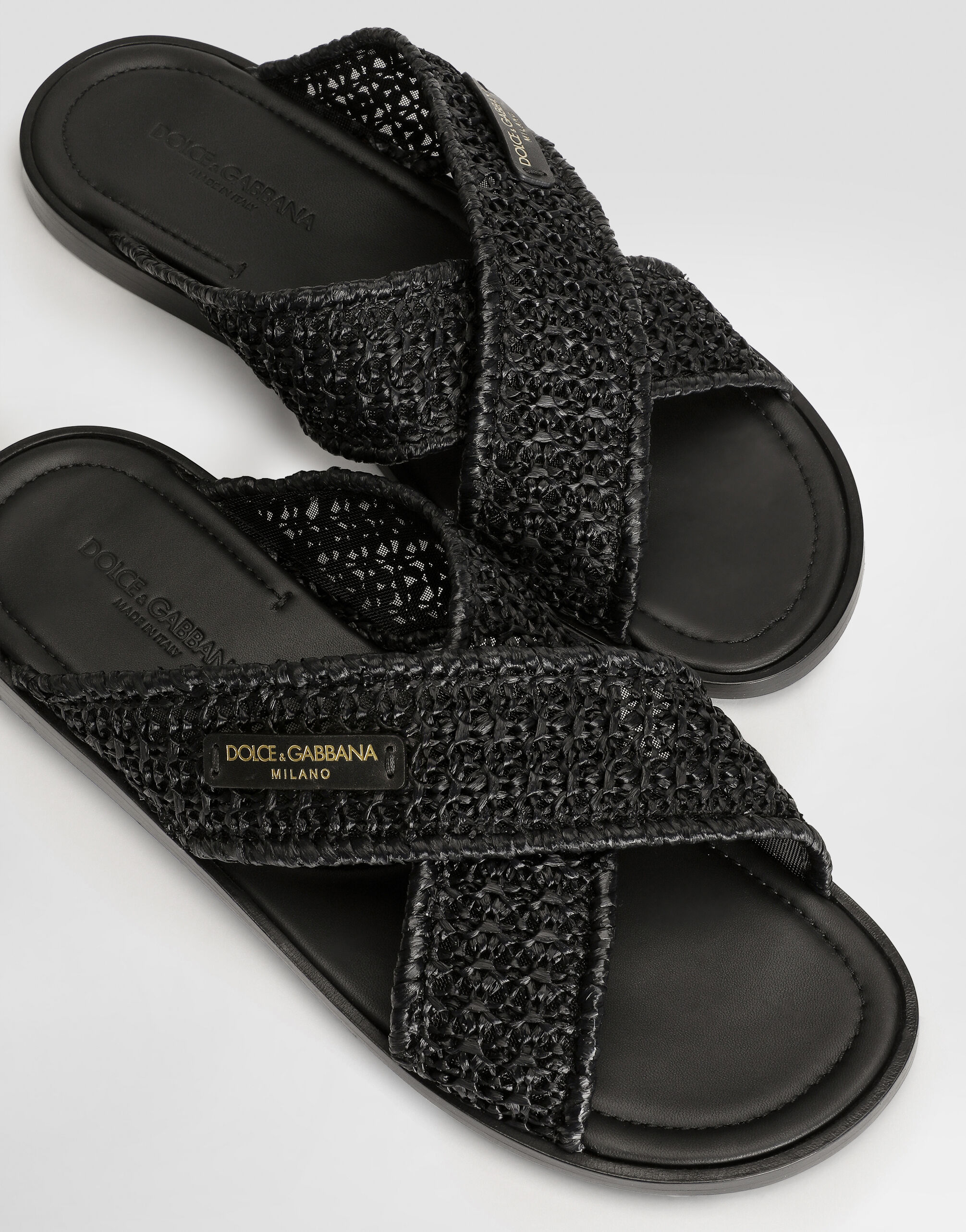 Sandals in raffia in Black for Men | Dolce&Gabbana® US