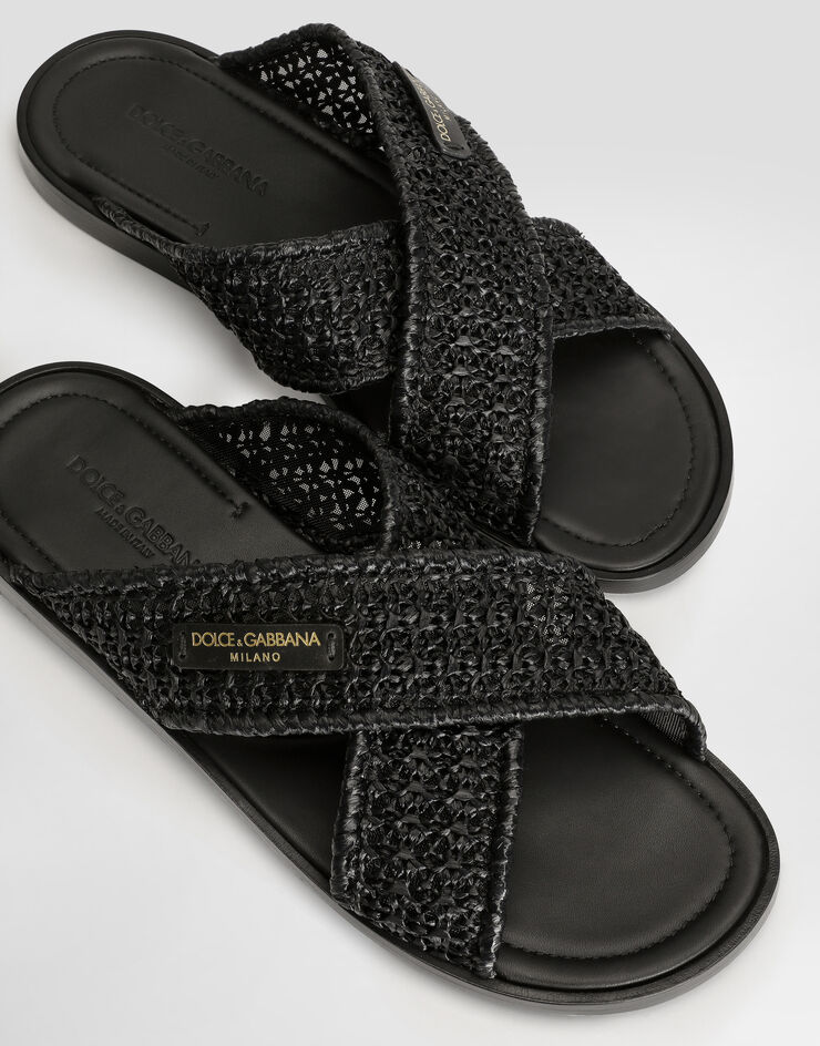 Dolce & Gabbana Sandals in raffia Black A80618A0675
