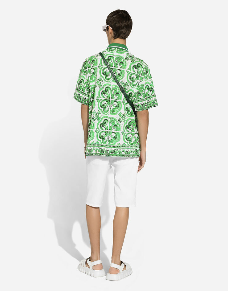 Dolce & Gabbana Stretch cotton shorts with DG patch White GWRREZGG869