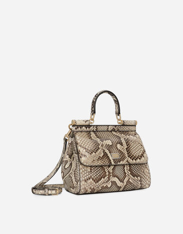 Dolce&Gabbana 파이톤 가죽으로 완성한 스몰 Sicily 핸드백 옐로 BB6003A2111