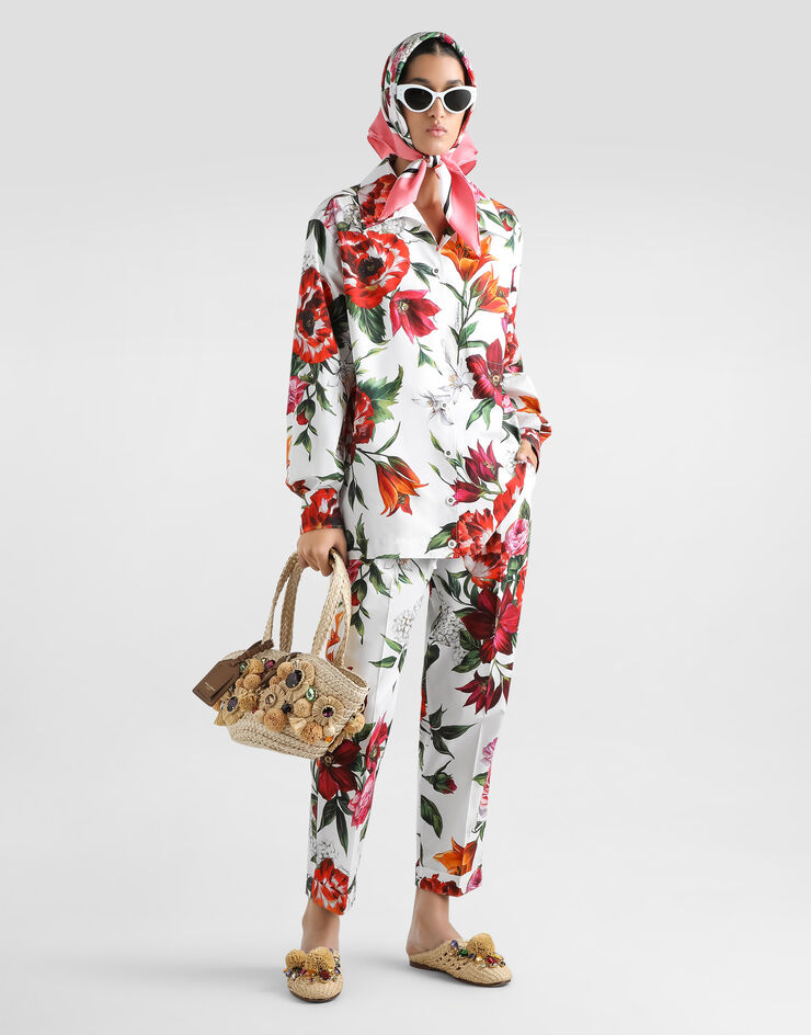 Dolce & Gabbana Flower-print poplin trousers Print FTDC3THS5TQ