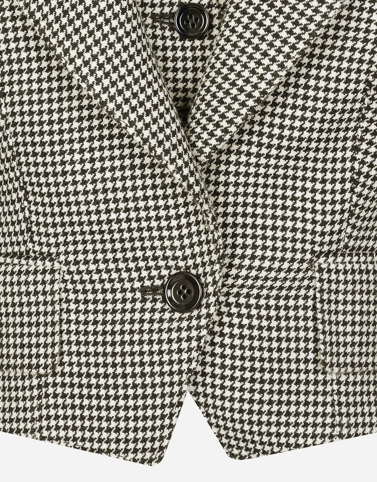 Dolce & Gabbana Chaqueta corta con chaleco aplicado con motivo de pata de gallo Multicolor F29YRTFQ2NW
