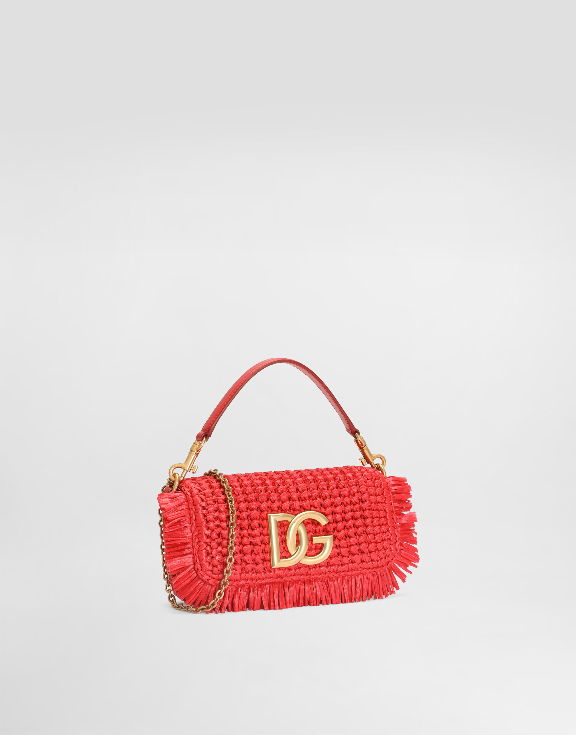 【美品】ボルサソベラナ　バニティバッグ　ハンドバッグ　Red×Gold Redのウィメンズ 3.5 shoulder bag in raffia | Dolce&Gabbana®