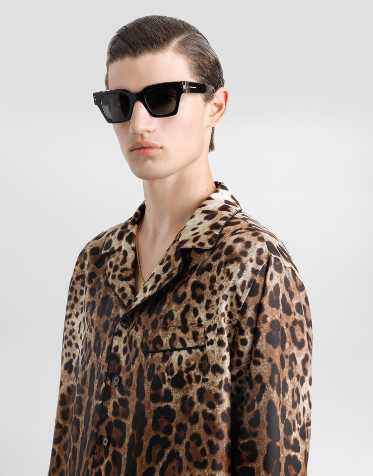 Dolce & Gabbana قميص حرير بطبعة فهد مطبعة G5IF1TGI955