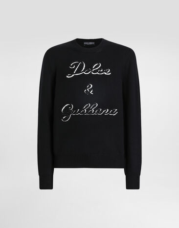 Dolce & Gabbana Wool pullover with intarsia Black GXX01ZJDVDD