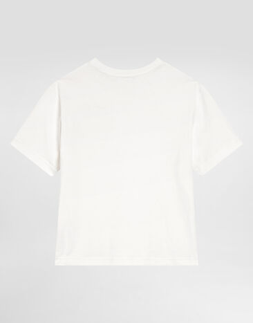 Dolce & Gabbana Jerseyt-shirt with DG embroidery White L4JTHVG7PGK