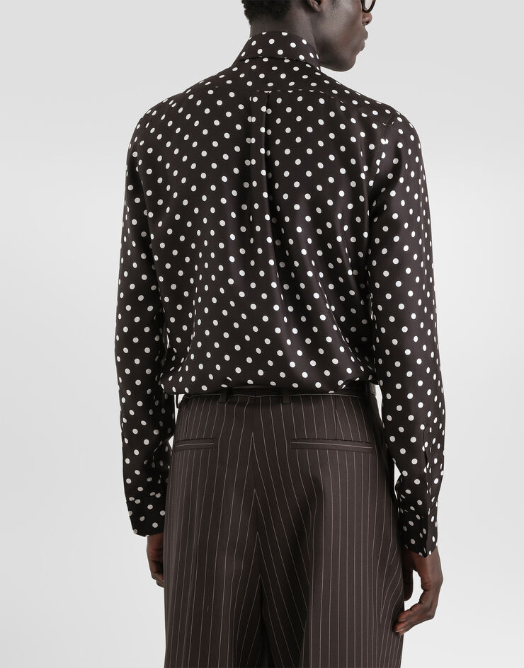 Dolce & Gabbana Polka dot-print silk twill gold shirt Dolce & Gabbana Polka dot-print silk twill gold shirt Multicolor G5PD7TIS14C