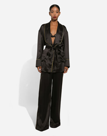 Dolce & Gabbana Silk satin pajama pants Black FTCWXTFU1NG