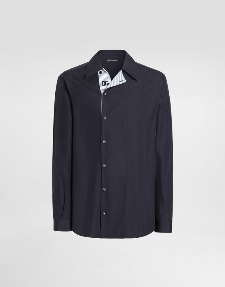 Dolce & Gabbana Martini cotton poplin shirt Blue G5OU3ZFU5WO