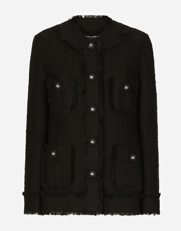 Dolce & Gabbana Einreihige Tweedjacke Drucken F29UDTIS1P4