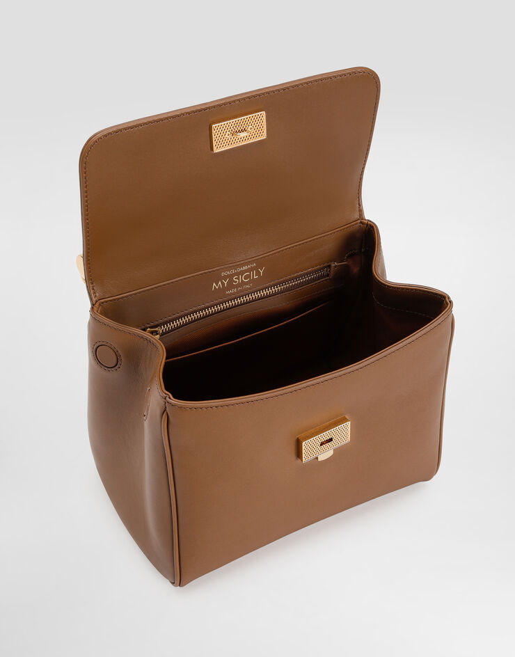 Dolce & Gabbana My Sicily plongé calfskin bag Brown BB7781B7321
