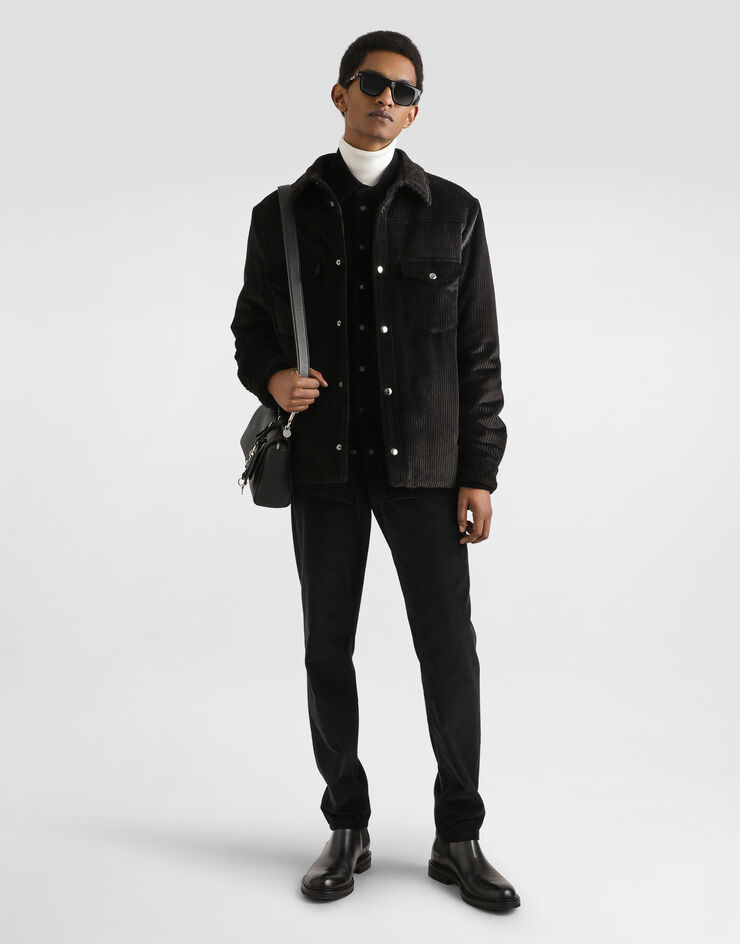 Dolce & Gabbana Fine-wale corduroy shirt Black G5MA1TGJ589