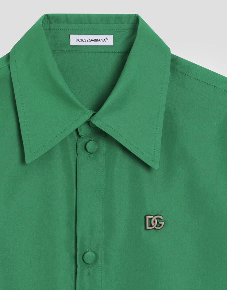 Dolce & Gabbana Poplin shirt with DG logo Dolce & Gabbana Poplin shirt with DG logo Green L56S34FUM4G