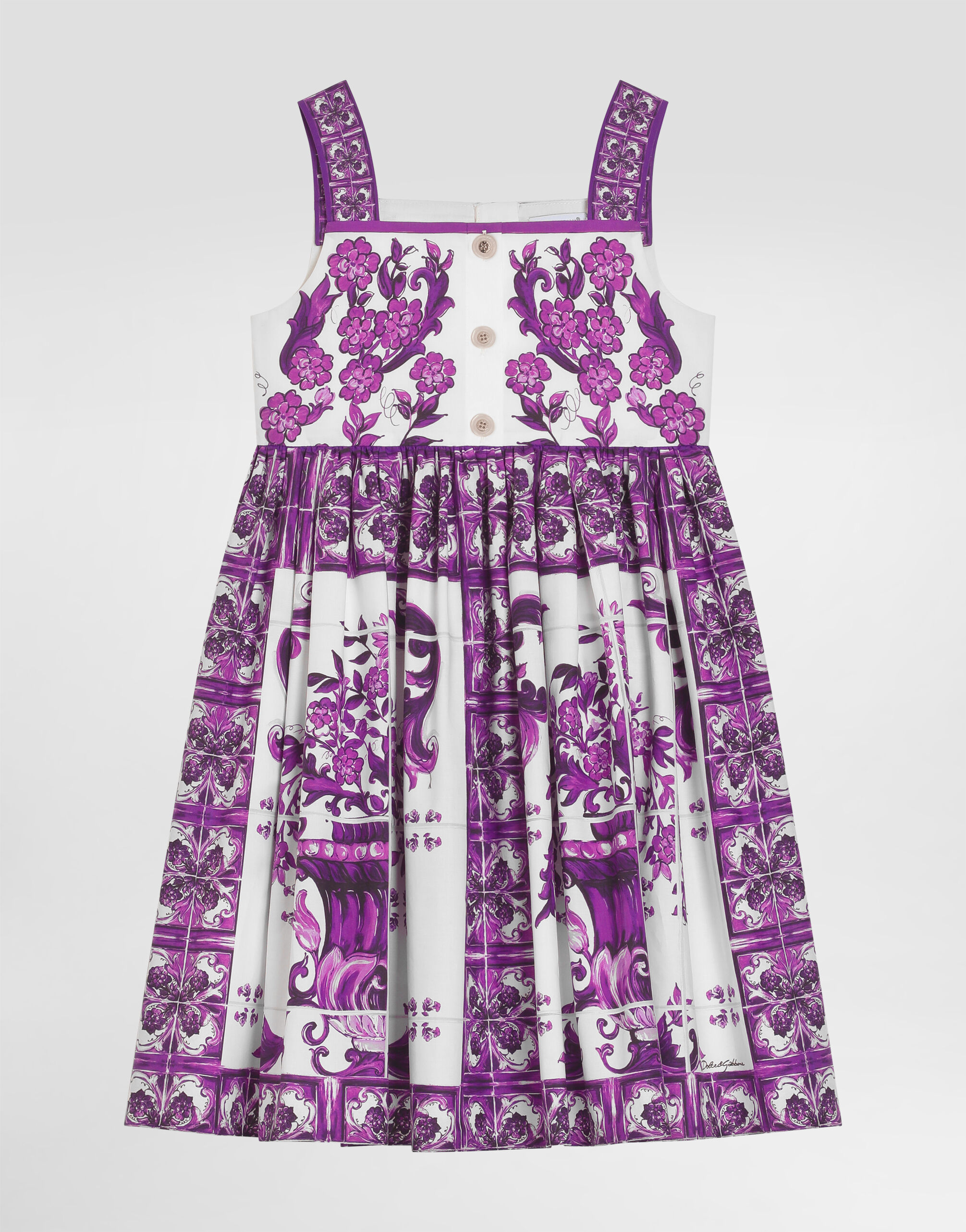 Multicolorのガールズ マヨリカプリント ポプリン スリーブレス
