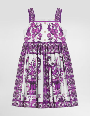 Dolce & Gabbana 马约利卡印花府绸无袖连衣裙 Multicolor L54DH7HH5EN