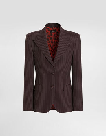 Dolce & Gabbana Linda single-breasted jacket in pinstripe wool Multicolor F29WWTFRBDQ
