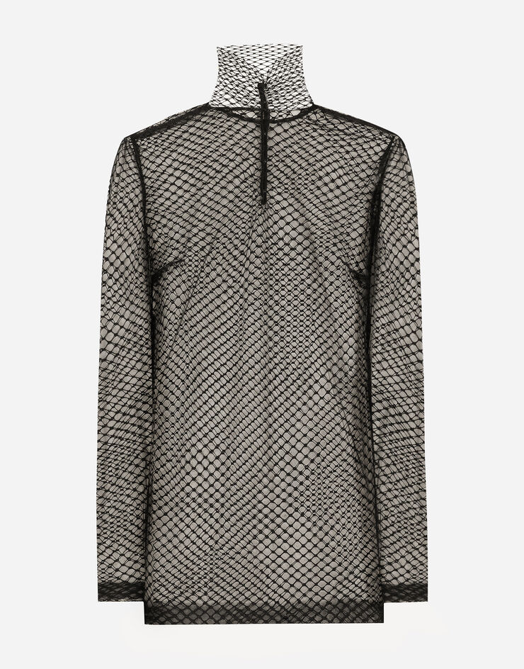 Dolce & Gabbana Mesh blouse Black F7AI7THLM83