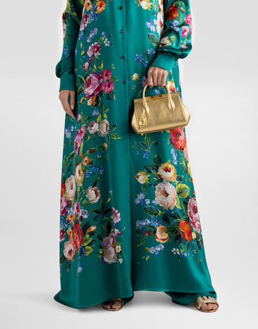 Dolce & Gabbana حقيبة يد ميني نهارية Marlene من جلد عجل بتأثير لامع Gold BB7744CY812