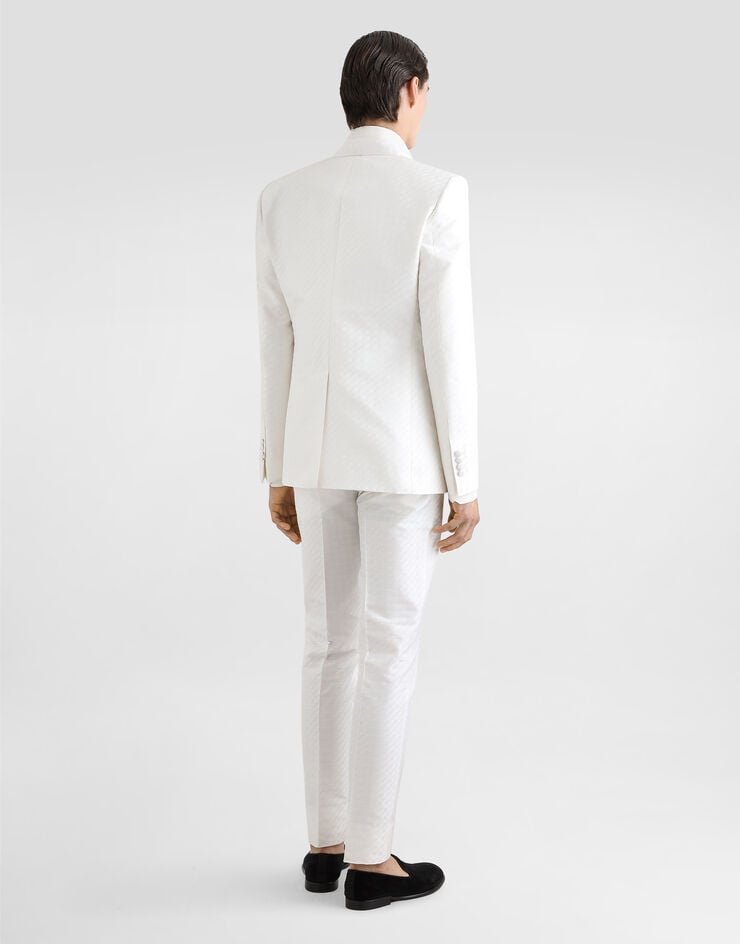 Dolce & Gabbana Micro pattern jacquard trousers White GY7BMTHJMQY