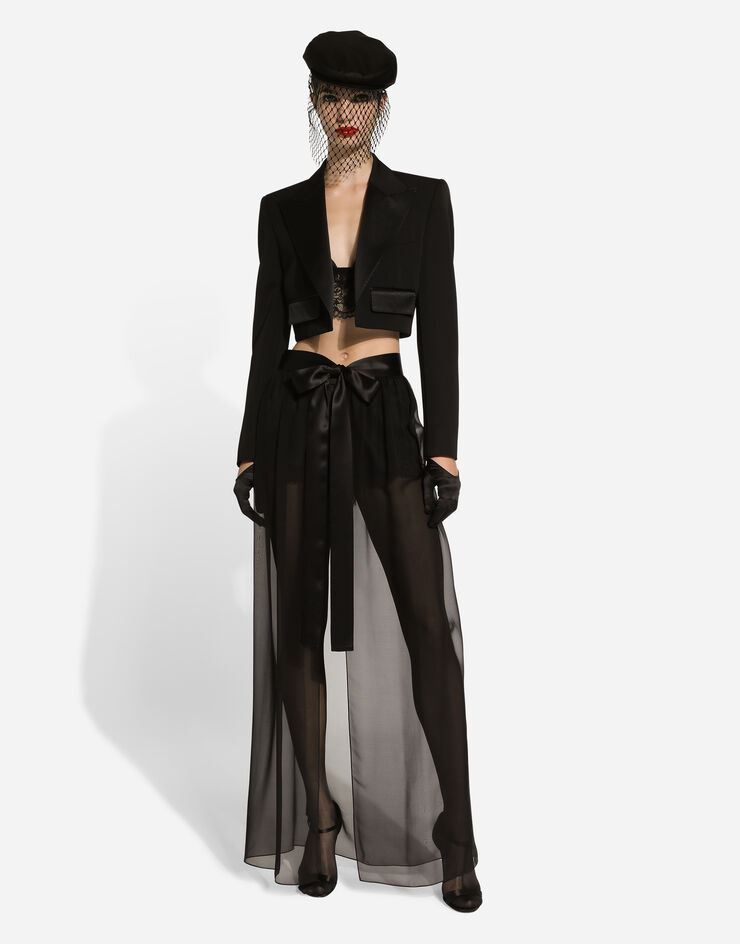 Dolce & Gabbana جاكيت سهرة سبينسر من صوف جبردين أسود F296YTFU21E