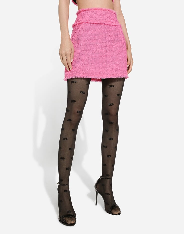 Dolce & Gabbana Raschel tweed miniskirt Pink F4CR5TFMMHN