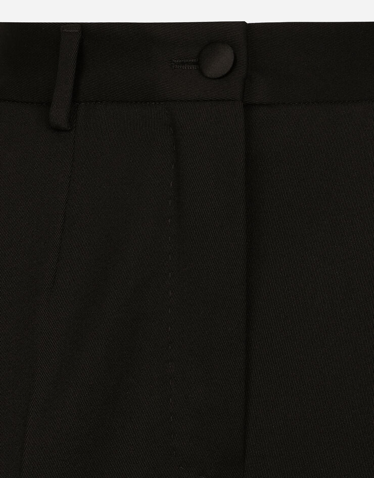 Dolce & Gabbana Pantalón pitillo en gabardina de lana Negro FTC30TFU28J