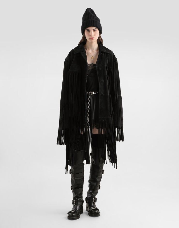 Dolce & Gabbana Split leather jacket Black F27GZLHULYF