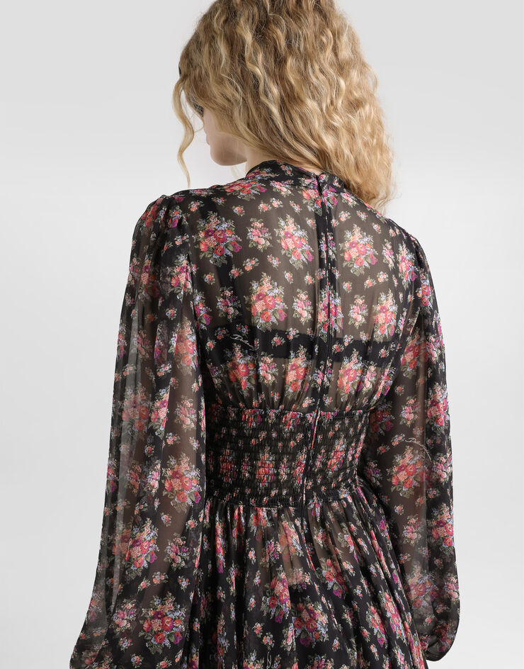Dolce & Gabbana Small flower bouquets-print chiffon dress Multicolor F60GMTIS10F