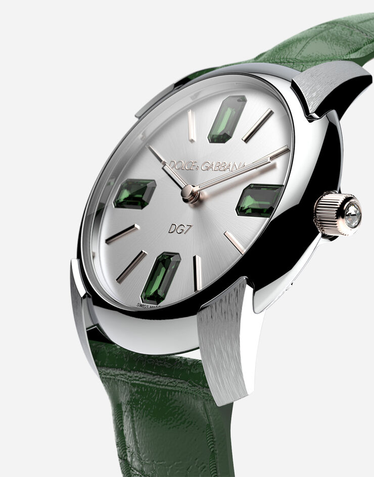 Dolce & Gabbana Orologio con cinturino in alligatore Verde Scuro WWRE2SXSDUA