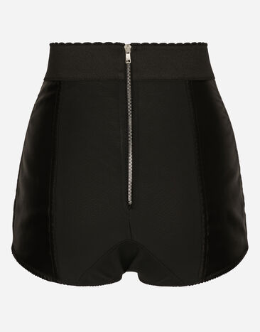 Dolce & Gabbana Culotte in raso di seta ed elastico marquisette Nero FTAG1TGDCMX