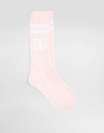 Dolce & Gabbana Chaussettes en coton avec logo Multicolor GXS80TJGMED