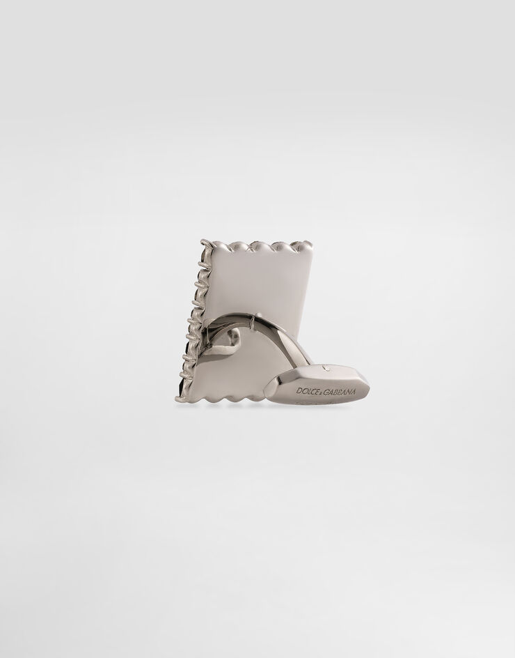 Dolce & Gabbana 徽标搪瓷袖扣 银 WFR1I1W1111