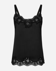 Dolce & Gabbana Lingerie top in satin and lace Black O2A02TFUAD8