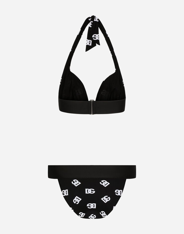 Dolce & Gabbana Triangle bikini with all-over DG logo print Multicolor O8B67JFSG1W