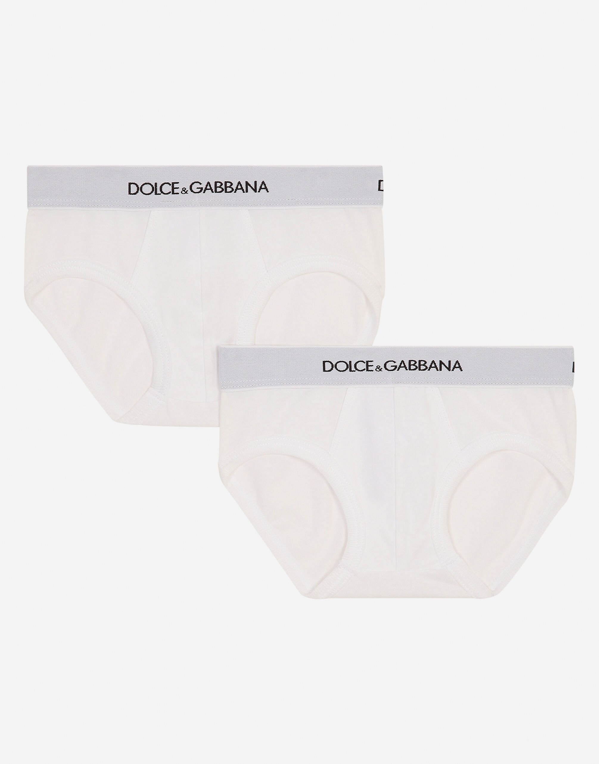 Dolce & Gabbana Jersey briefs two-pack with branded elastic Black L4J702G7OCU