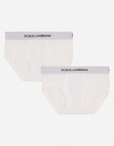 Dolce & Gabbana 2点パック ビキニブリーフ ジャージー ロゴエラスティック ブラック L4J702G7OCU