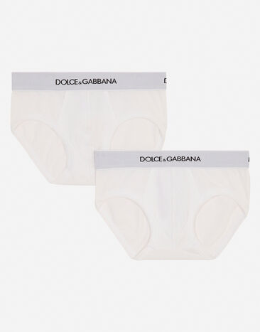 Dolce & Gabbana Pack de dos slips de jersey con el logo en el elástico Negro L4J702G7OCU