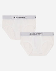 Dolce & Gabbana Jersey briefs two-pack with branded elastic Blue L41J68HUMMF