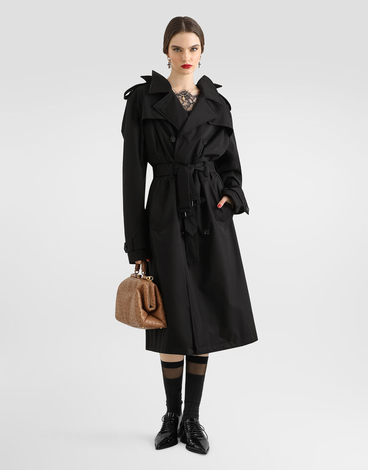Dolce & Gabbana Trench en taffetas Noir F0X2ATGDEBL