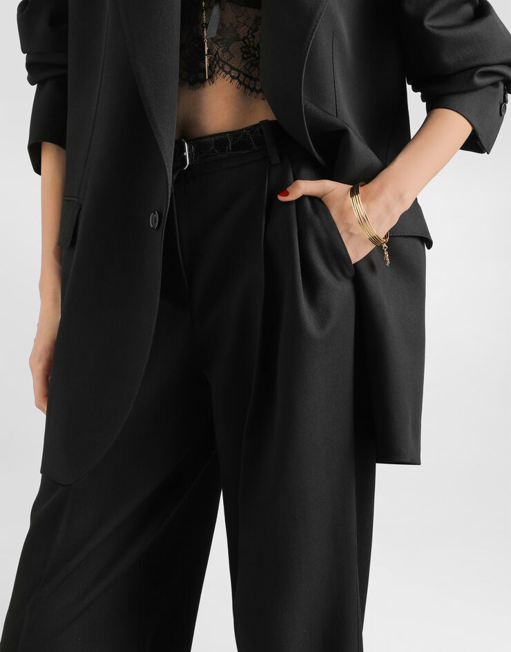 Dolce & Gabbana Wool gabardine trousers Dolce & Gabbana Wool gabardine trousers Black FTC02TFU28J