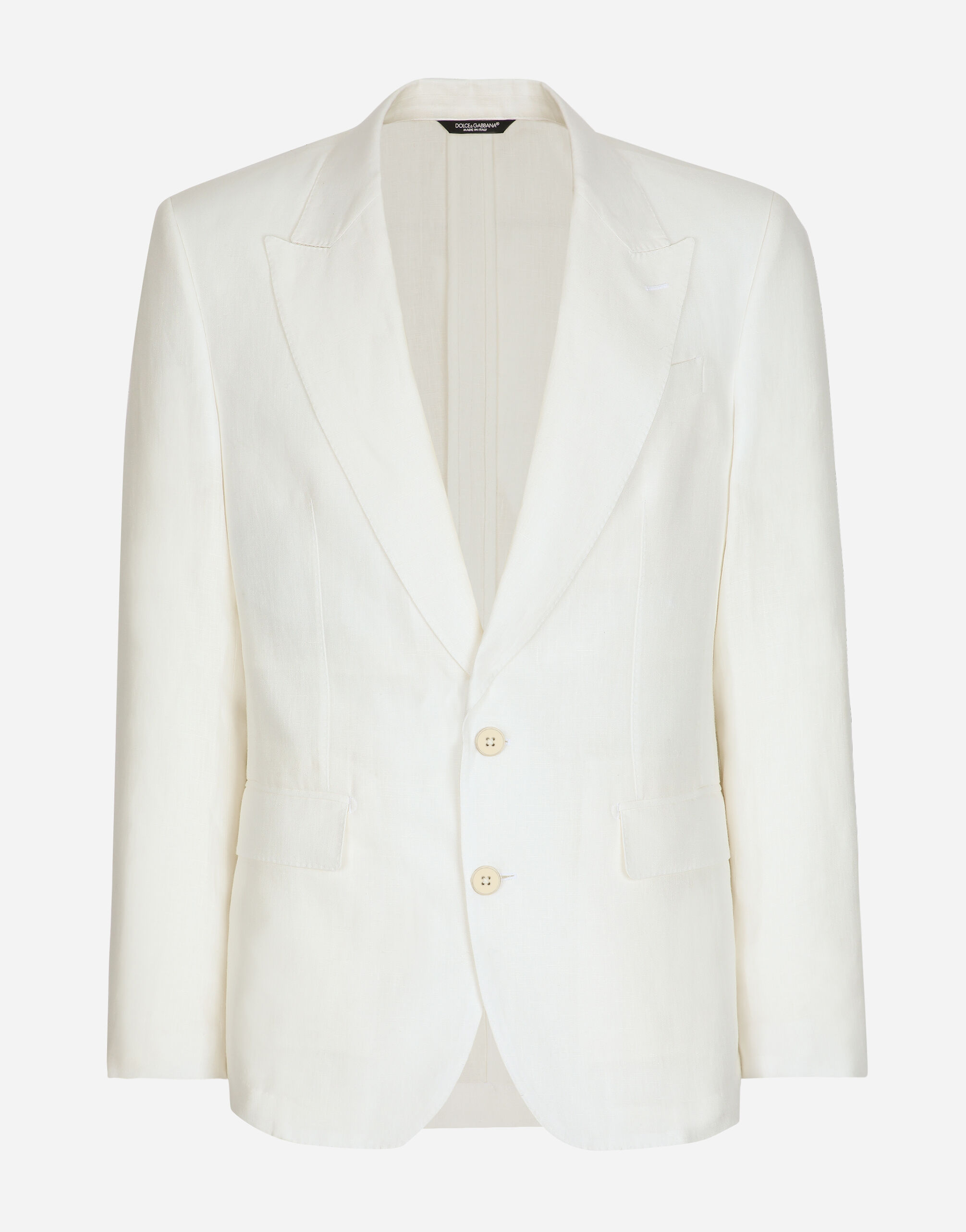 Dolce & Gabbana Single-breasted linen Sicilia-fit jacket White G2NW1TFU4DV