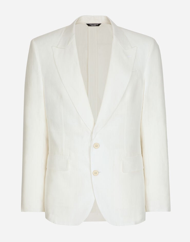 Dolce & Gabbana Однобортный льняной пиджак Sicilia белый G2QS6TFU4LF