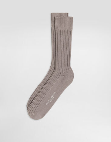 Dolce & Gabbana Cotton and wool socks Grey GX34KTJGMCX