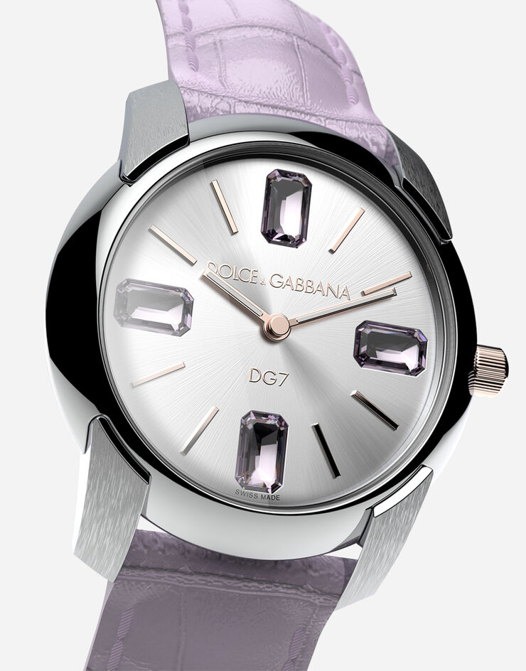 Dolce & Gabbana Reloj con correa de caimán Malva WWRE2SXSD0A