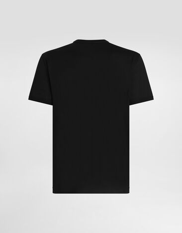 Dolce & Gabbana Camiseta en algodón con parche Black G8PV1ZG7P3N