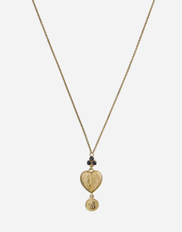 Dolce & Gabbana Devotion pendant in 18-karat yellow gold and black sapphires Gold WADL1GW0001